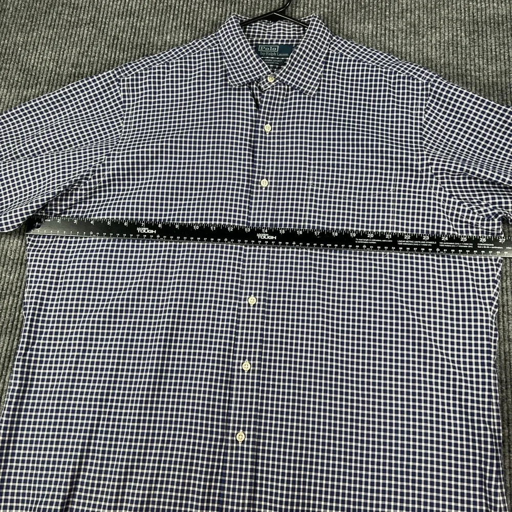 Polo Ralph Lauren Shirt Mens XL Blue Check Long Sleeve Button Up Curham Sport
